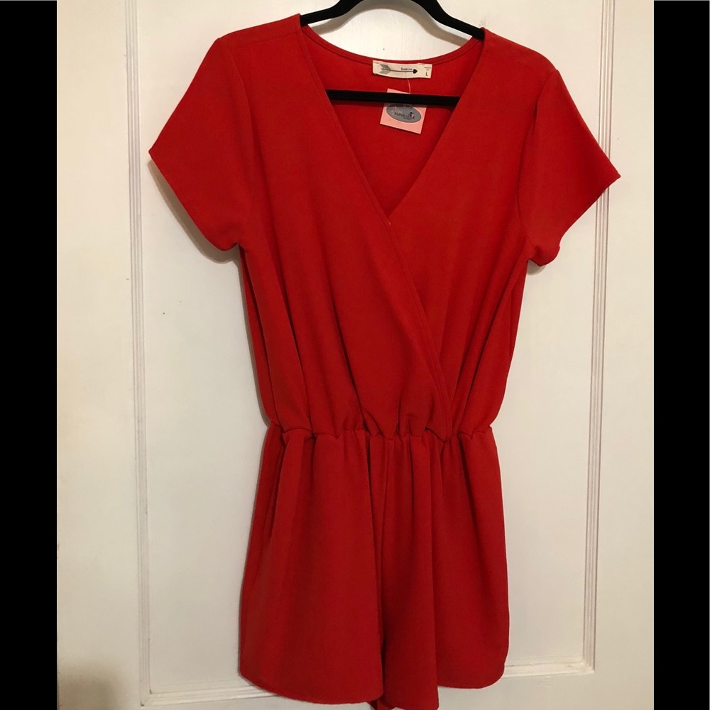 Light weight, summer red romper